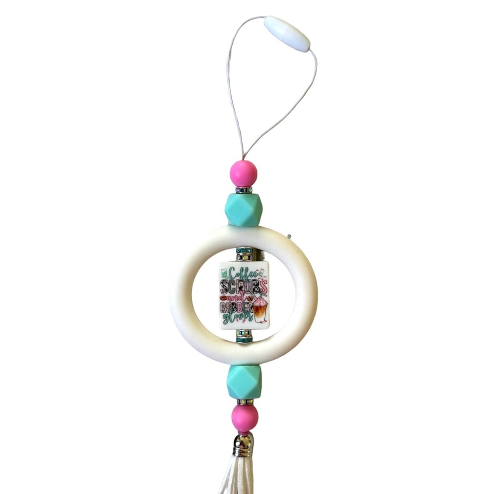 Coffee, Scrubs and Rubber Gloves Silicone Car Charm